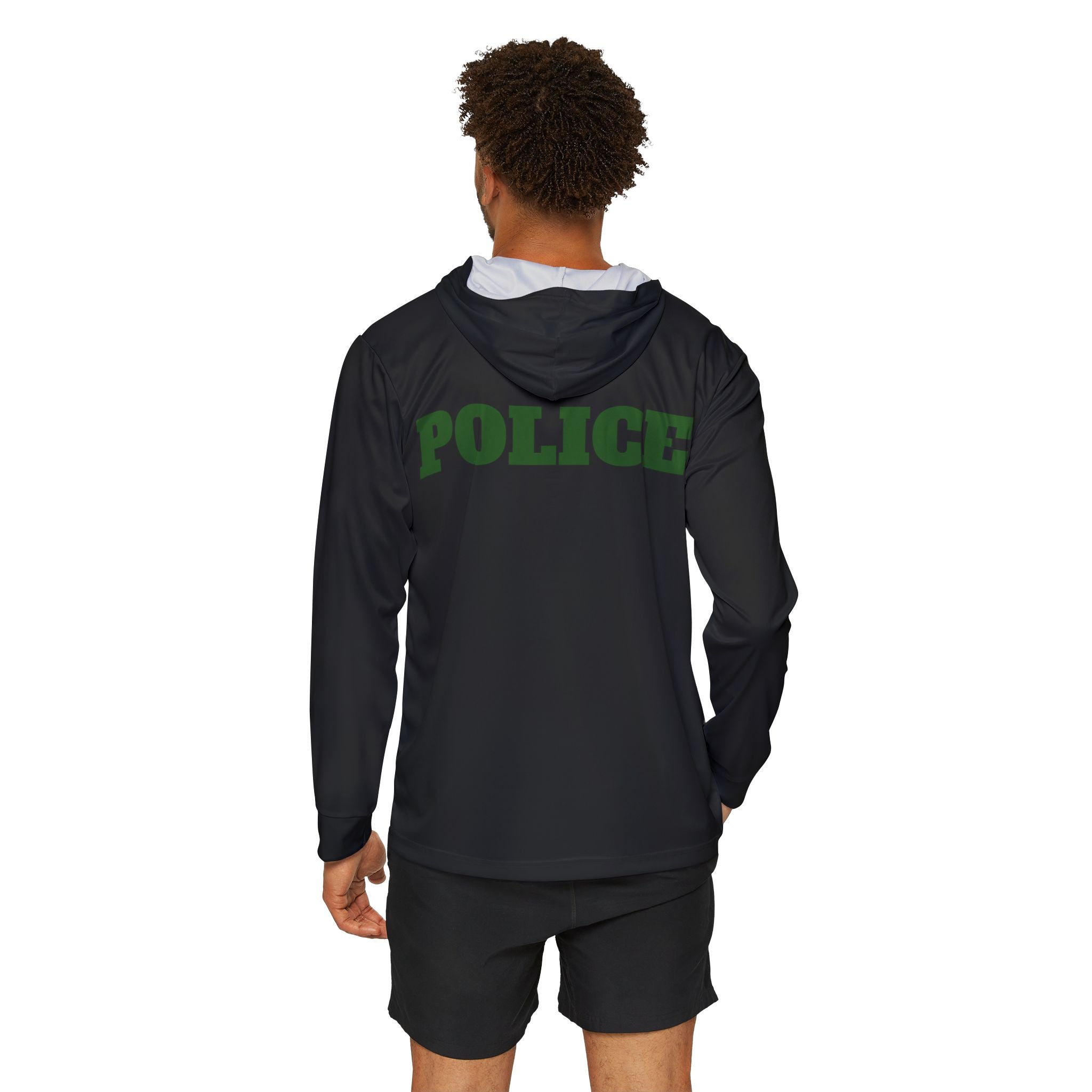 Police Logo Men's Sports Warmup Hoodie — Lightweight Athletic Pullover