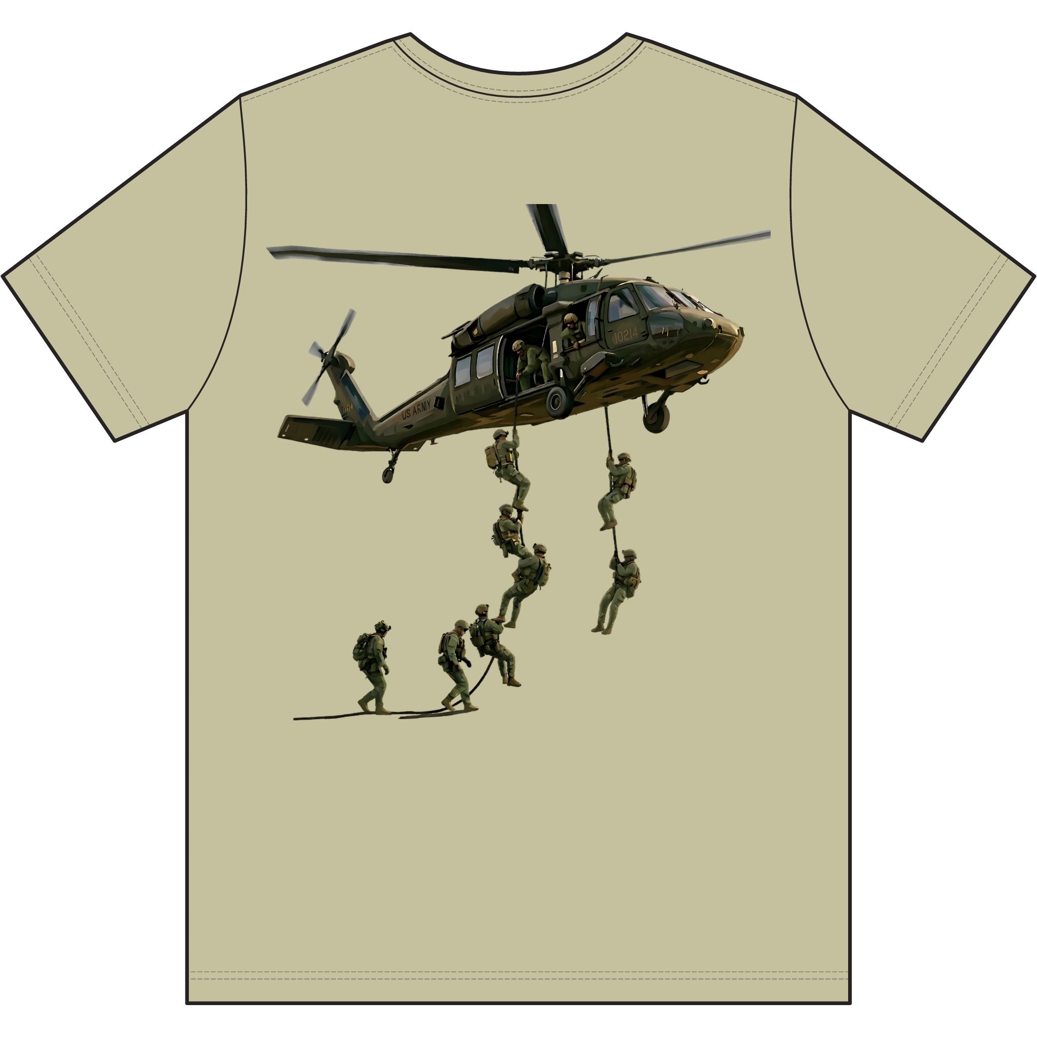 Tactical Helicopter Fast Rope Team Tee — Black Logo