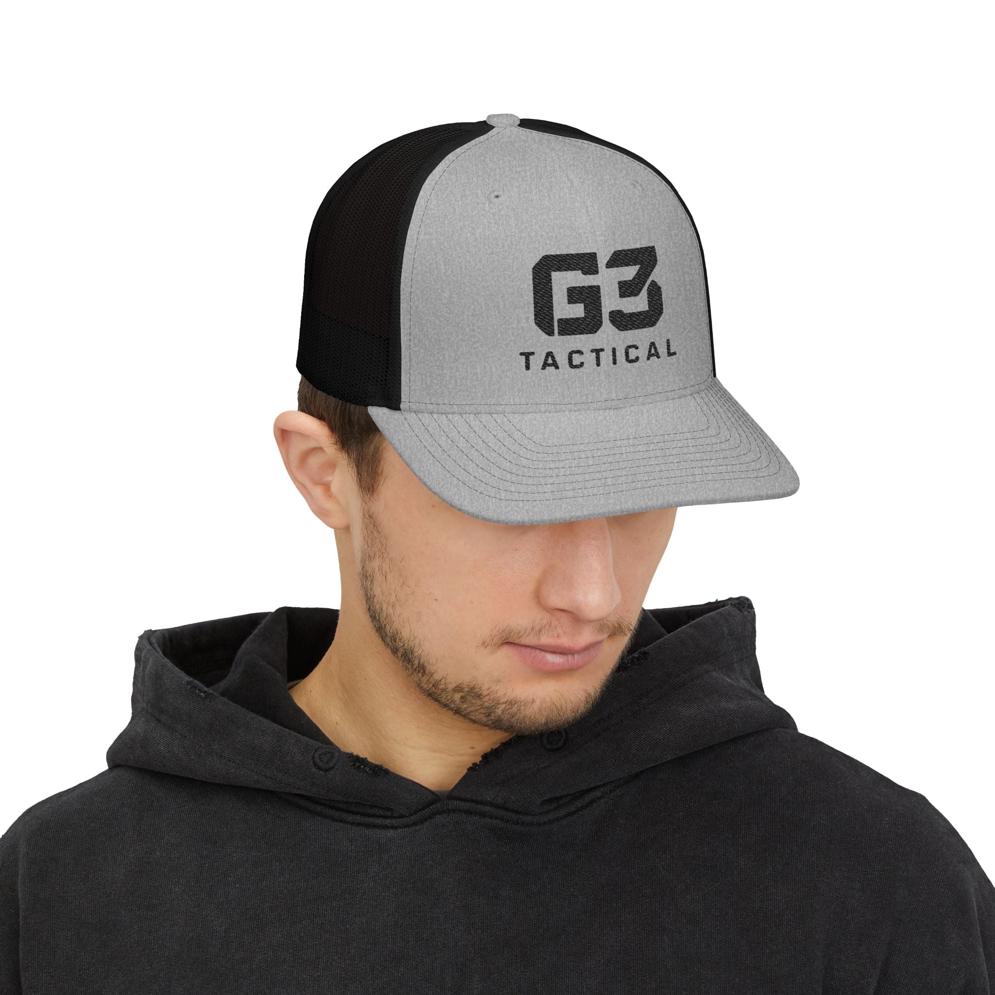 Tactical G3 Black Logo Snapback Mesh Trucker Hat