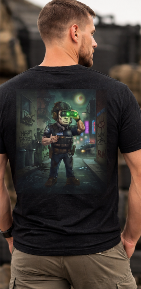 Tactical Night Patrol Tee — G3 Logo Police Officer Night Vision Graphic Tee