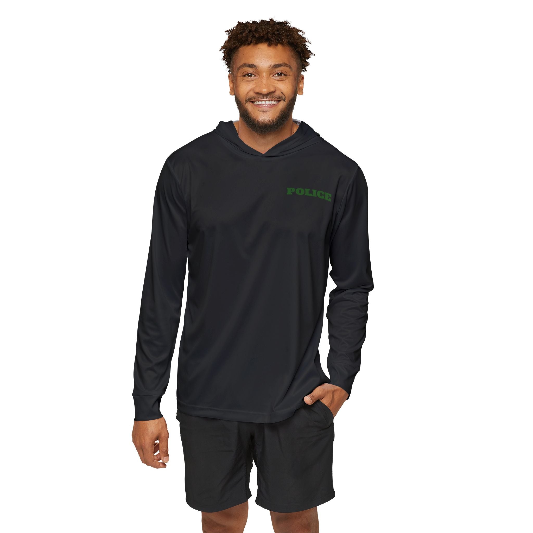 Police Logo Men's Sports Warmup Hoodie — Lightweight Athletic Pullover